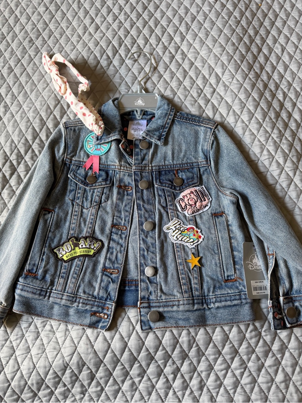 Disney Blue Denim Jacket with Colorful Patches - Picture 2 of 3